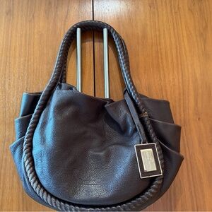 Giorgio Armani Dark Brown Leather Shoulder Bag